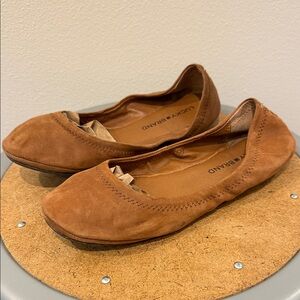 Lucky Brand Rust Suede Slip-On Ballet Flats